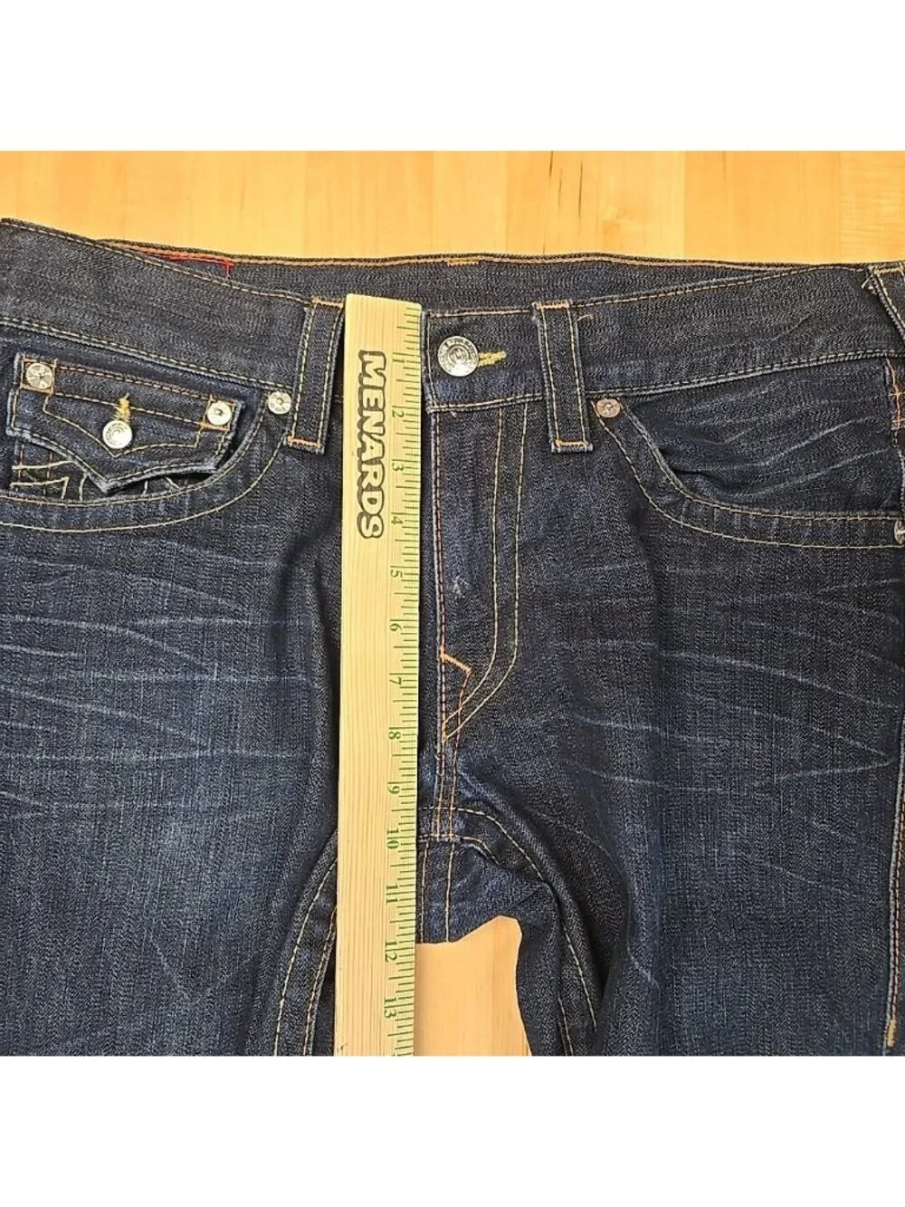 Vintage True Religion Ricky Jeans Mens Size 33 (36/34.5) Flap Pockets Faded USA